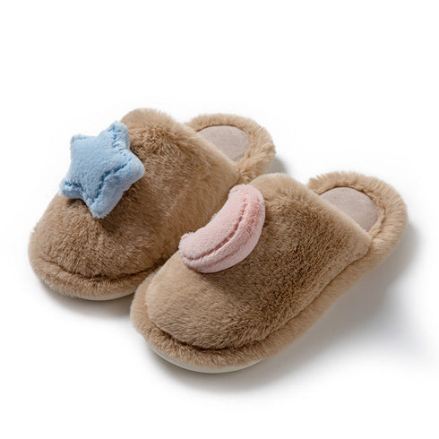 Moon Star Plush Home Slippers