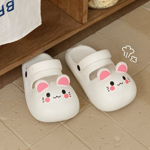 Playful Bunny Ear Chunky Clogs