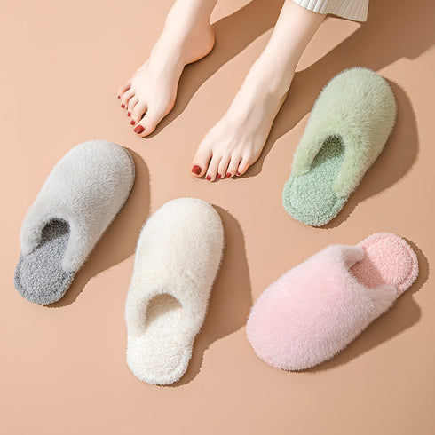Fuzzy Cocoon Closed-Toe Slippers
