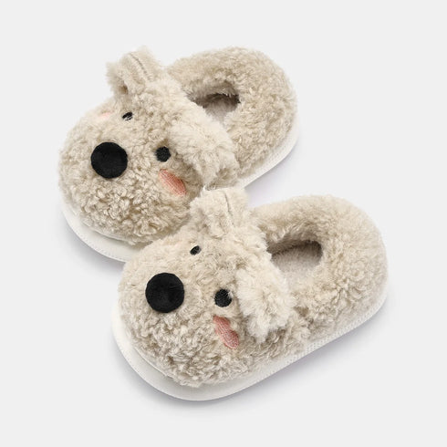 Fuzzy Westie Dog Winter Slippers