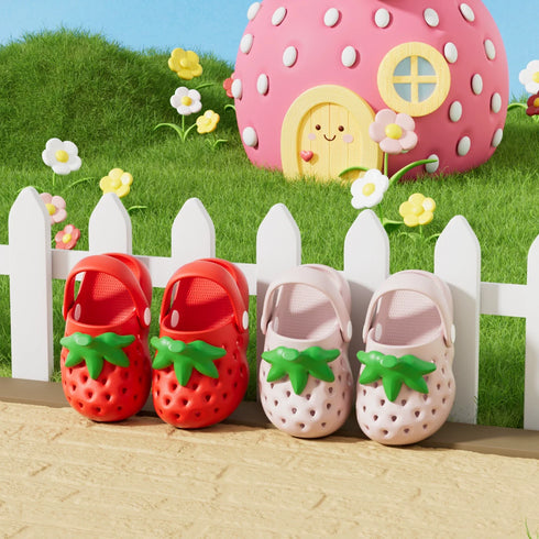 Strawberry Design Summer Toddler Clogs