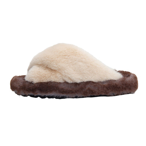 Crisscross Cloud Plush Platform Slippers