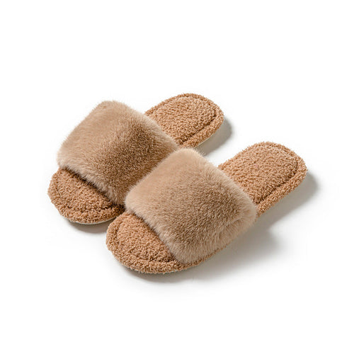 Fuzzy Strap Lounge Slippers