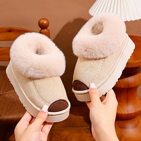 Snuggly Fur Cuff Winter Slippers