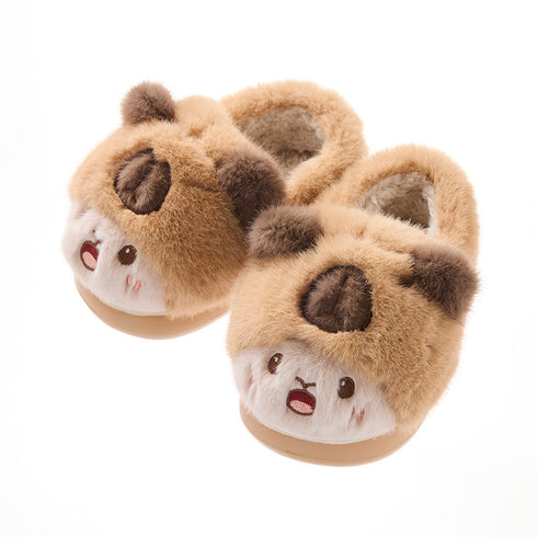 Fuzzy Cartoon Character Toddler Slippers