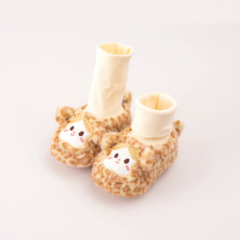 Playful Spotted Plush Sock Boots