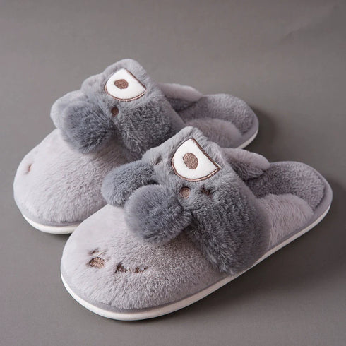 Fuzzy Bunny Ears House Slippers