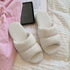 Puffy Waffle Open Toe Slides