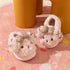 Fuzzy Cartoon Bow Winter Slippers