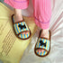 Whimsical Dog Striped Indoor Slippers