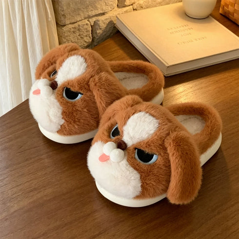 Grumpy Puppy Plush House Slippers