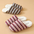 Wavy Stripe Plush House Slippers