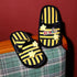 Contrast Stripe Star Patch Slippers