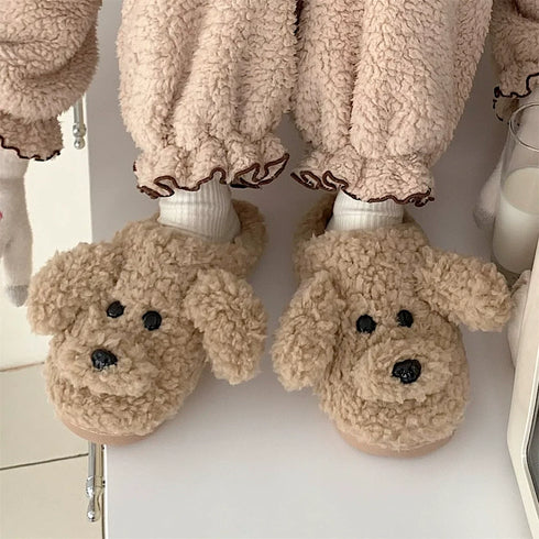 Puppy Plush Home Slippers