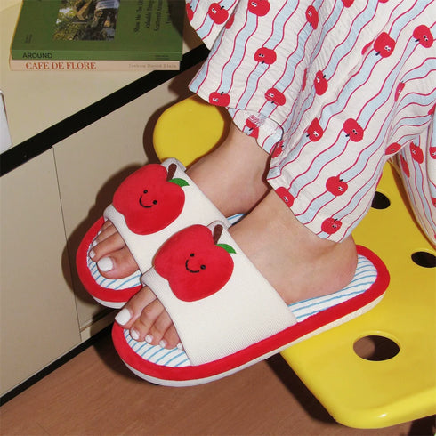 Smiley Apple Stripe Home Slides