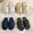 Puffy Waffle Open Toe Slides