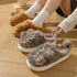 Fuzzy Striped Kitty House Slippers