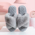 Fluffy Crisscross Quilted Slippers