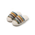 Striped Fuzzy Open-Toe Slippers
