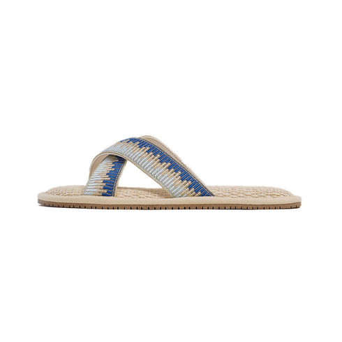 Breezy Woven Cross Strap Slides