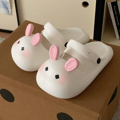 Playful Bunny Ear Chunky Clogs