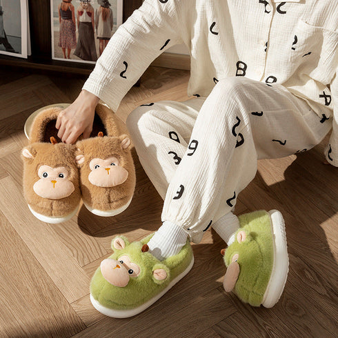 Cheeky Monkey Plush House Slippers