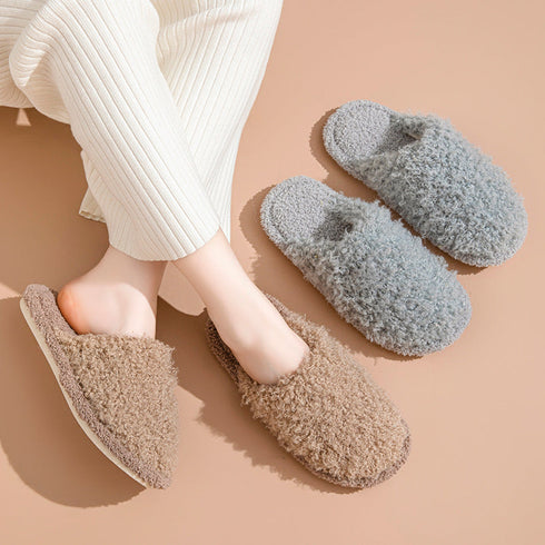 Teddy Curl Closed-Toe Slippers