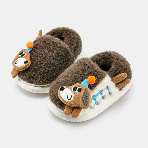Playful Puppy Plush Winter Slippers