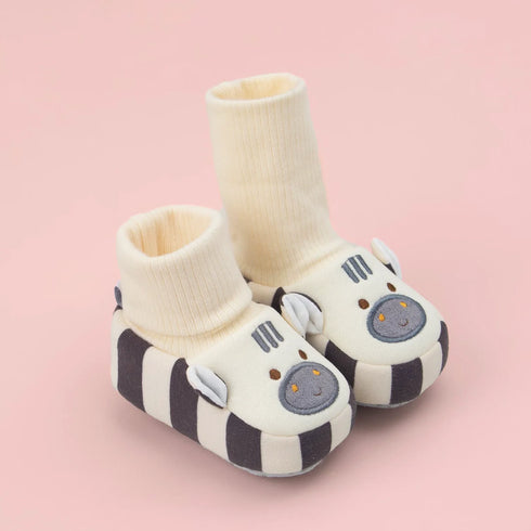 Playful Zebra Knit Infant Boots