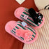Striped Kitty Charm Home Slippers