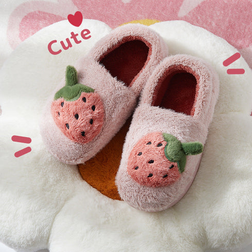 Plush Strawberry Patch Indoor Slippers