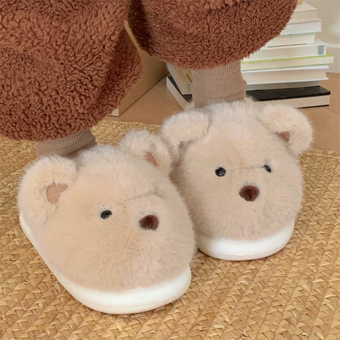 Teddy Ears Plush Home Slippers
