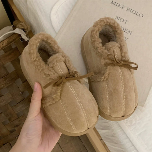 Bow-Tie Sherpa Collar slippers