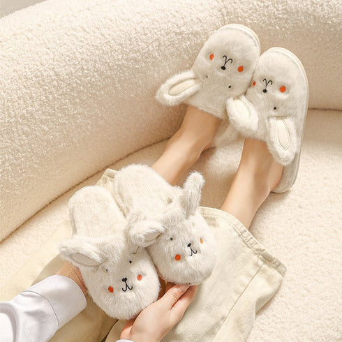 Fuzzy Rabbit Ear Indoor Slippers