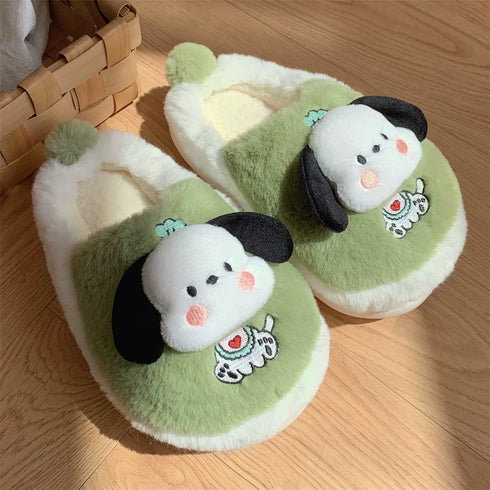 Puppy Ears Fuzzy Slippers