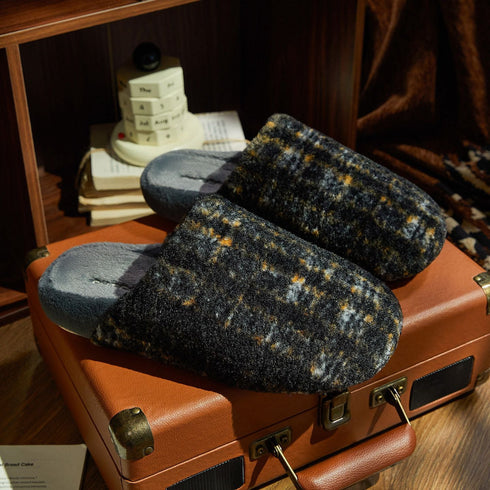 Chunky Plaid Lounge Slippers