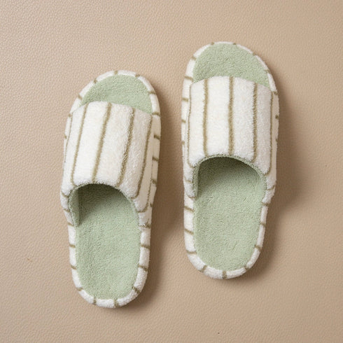Cozy Striped Terry Texture Slides