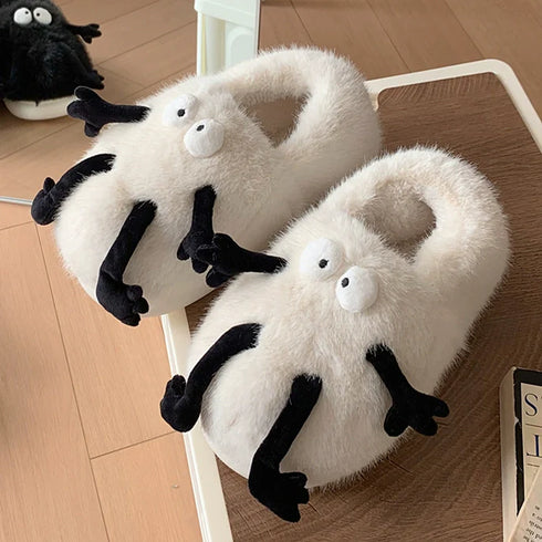Googly Eyes Fuzzy Monster Slippers