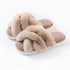 Plush Crisscross Open-Toe Slippers