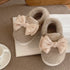 Oversized Bow Plush Home Slippers