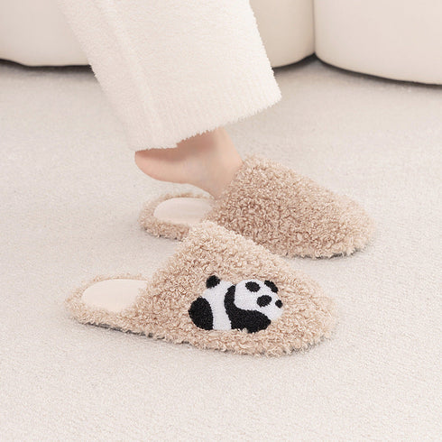 Cozy Sherpa Panda House Slippers