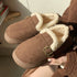 Cozy Buckle Strap Furry Clogs