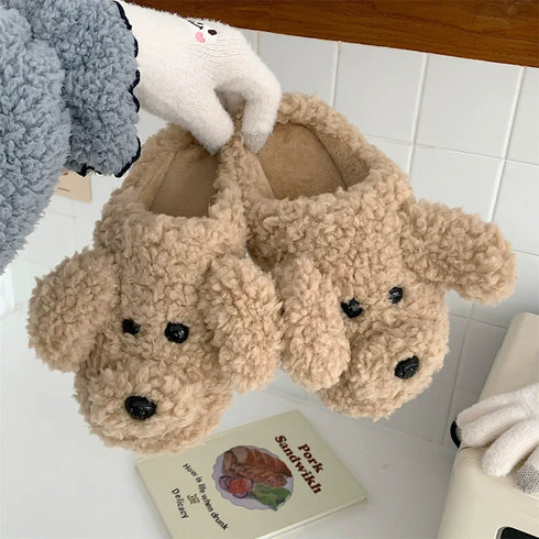 Puppy Plush Home Slippers