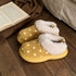 Polka Dot Fuzzy Platform Slippers