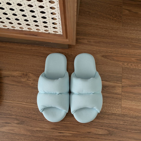 Puffy Waffle Open Toe Slides