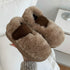 Fuzzy Two-Tone Strap Slippers