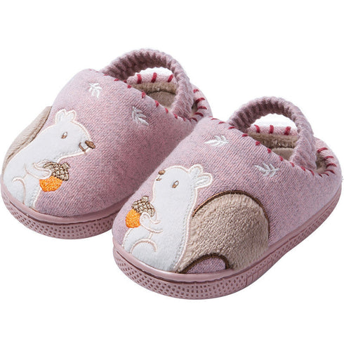 Cozy Squirrel Knit Toddler Slippers