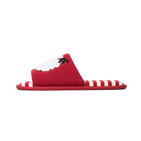 Fuzzy Sheep Striped Home Slides