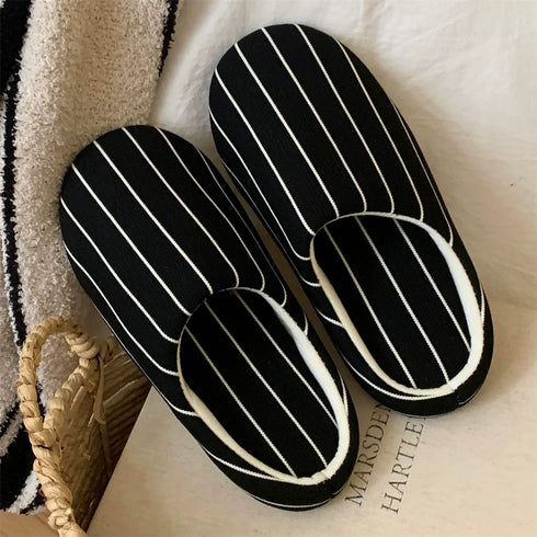 Pinstripe Slip-On Home Slippers