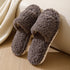Curly Plush Open-Toe Slippers